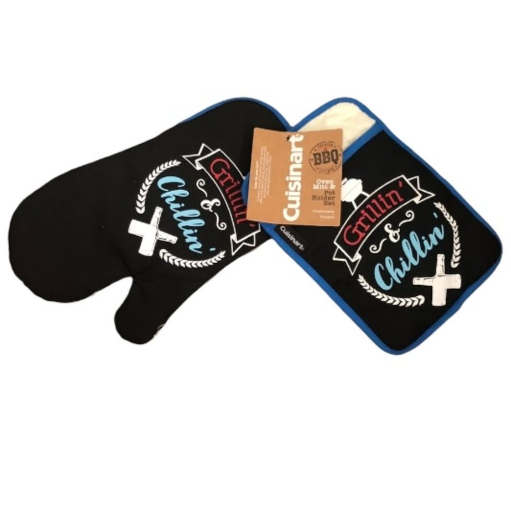 NWT Cuisinart Grillin N Chillin Oven Mitt & Pot Holder Set